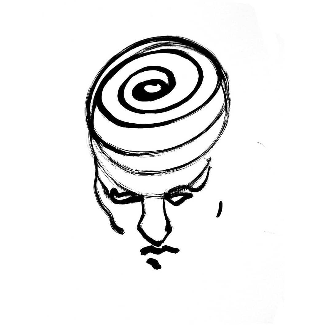Abstrakcyjna twarz z spiralnym turbanem – Into myself