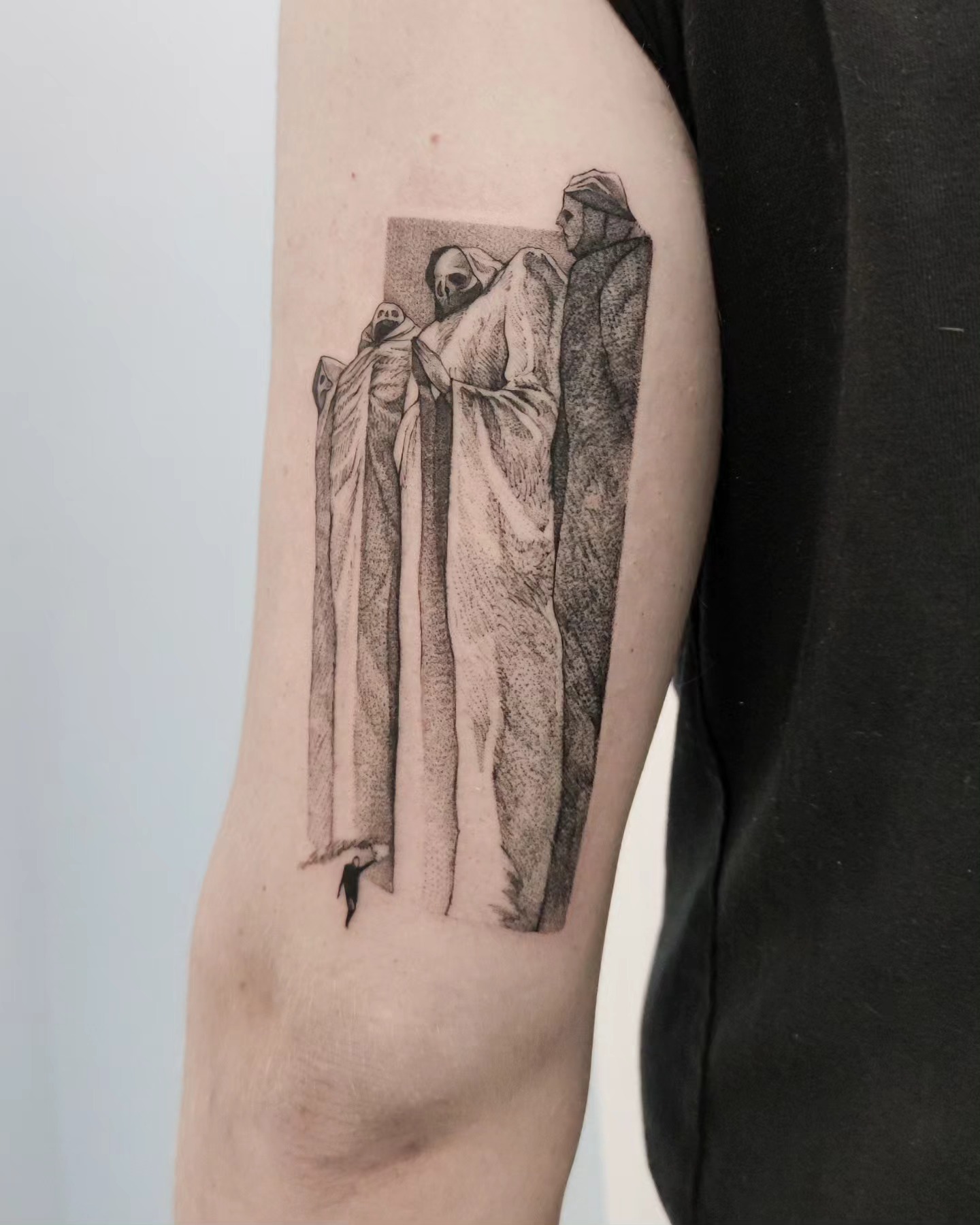 Tatuaż inspirowany Beksińskim